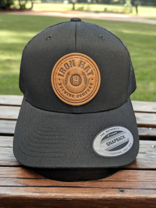 Black Custom Leather Patch Hat