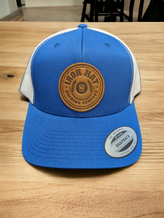 Royal Blue Custom Leather Patch Hat