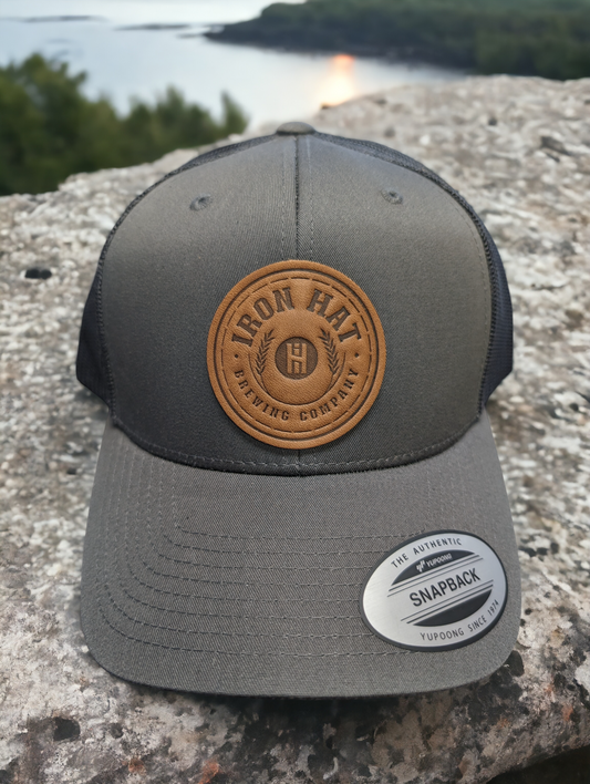Charcoal/Black Custom Leather Patch Hat
