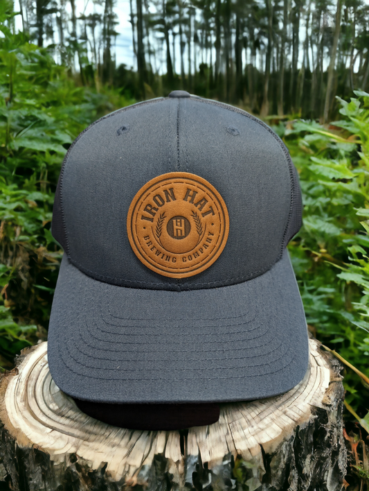 Navy Blue Custom Leather Patch Hat